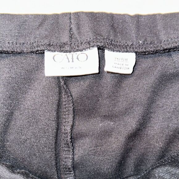 CATO 14/16W Black Knit Elastic Waist Pull On Dress Pants - Picture 8 of 11